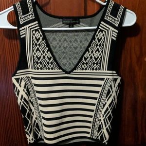 Black patterned crop top